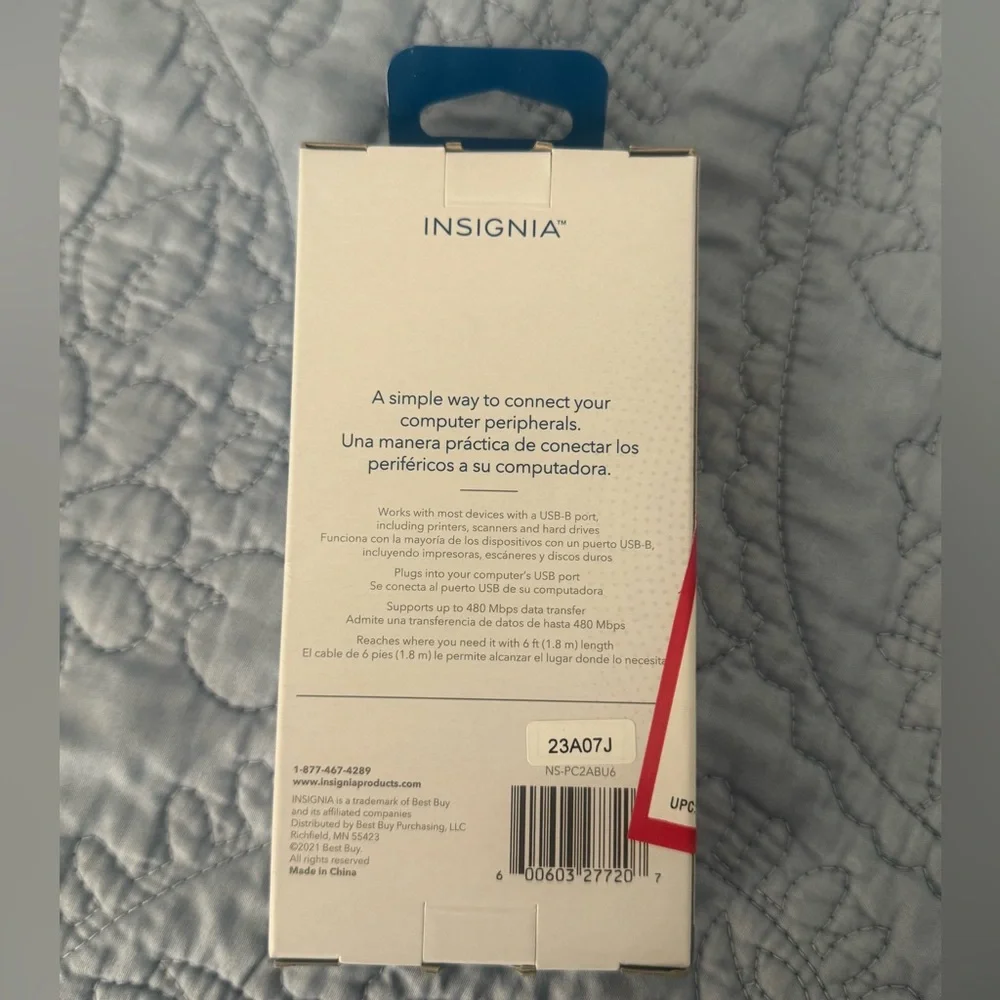 ✨5/$12 Insignia Black USB to USB-B Cable - 6 ft